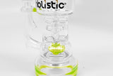 vaporsandthings.com:9.1in Holistic Beer Mug Bubbler With Double Showerhead Perc. Bent Straw Mouthpiece. Slyme