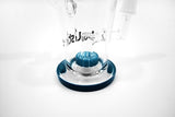 vaporsandthings.com:Holistic Fixed Showerhead Perc. Sidecar mouthpiece. Bubbler. Peacock Blue