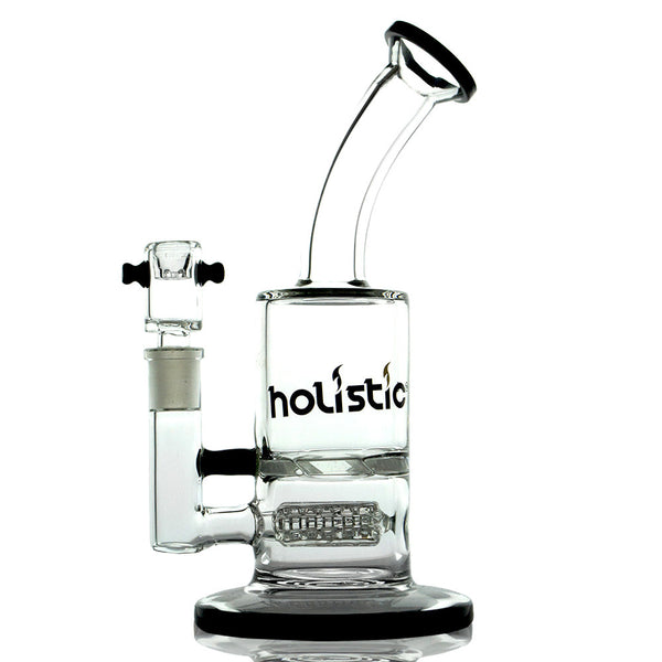 vaporsandthings.com:Holistic Bubbler with Fixed Inline Barrel Perc and Disc Perc. Black