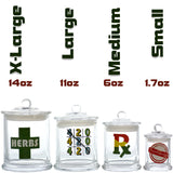 vaporsandthings.com:Herbs Cross Graphic Glass Jar