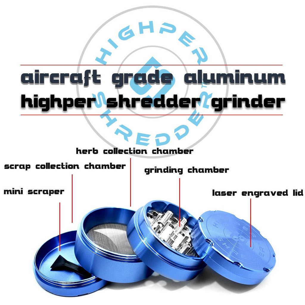 BUY IT : Highper Shredder 4-piece Aircraft Grade Aluminum Herb Grinder (Medium-2.2 inch, Gunmetal)