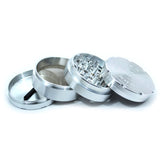 vaporsandthings.com:6pk 2.5" Aluminum Grinder, 4 part, Silver