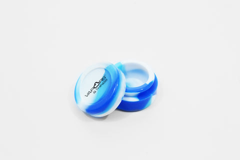vaporsandthings.com:Vapors & Things 1.3in Blue Tie-Dye Round Silicone Container