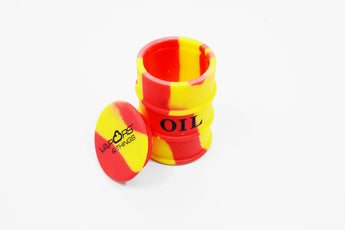 vaporsandthings.com:Vapors & Things 1.6in Red and Yellow Oil Drum Silicone Container