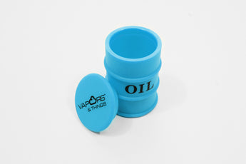 vaporsandthings.com:Vapors & Things 1.6in Blue Oil Drum Silicone Container