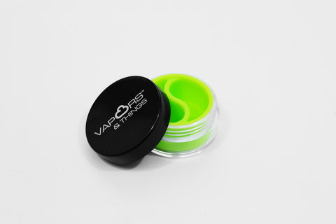 vaporsandthings.com:Vapors & Things 1.5in 2 Chamber Green Silicone Lined Acrylic Container