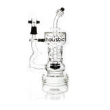 vaporsandthings.com:9.1in Holistic Beer Mug Bubbler With Double Showerhead Perc. Bent Straw Mouthpiece. Black