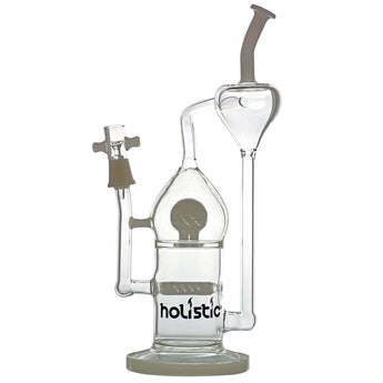 vaporsandthings.com:12.2" Holistic Recycler with Inline Perc. Bent mouthpiece. Recycler Arm. White