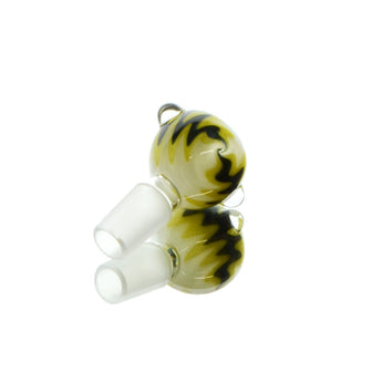 vaporsandthings.com:Yellow Pattern 18mm Male Bowl with Frosted Glass on Glass Joint