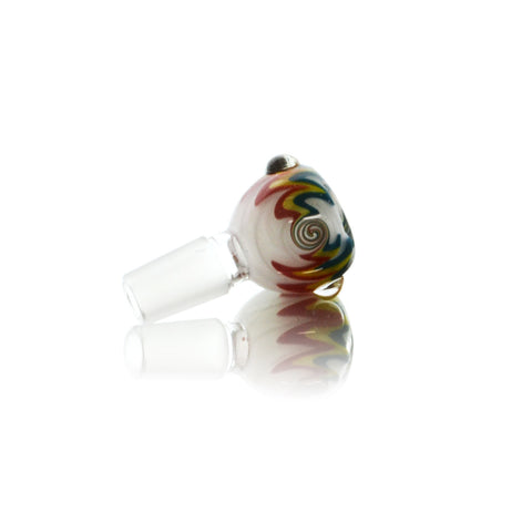 vaporsandthings.com:Tri-Color Pattern 18mm Male Bowl with Frosted Glass on Glass Joint