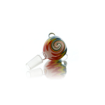 vaporsandthings.com:Tri-Color Pattern 14mm Male Bowl with Frosted Glass on Glass Joint
