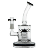 vaporsandthings.com:Holistic Bubbler with Stacked Perc. Bent Mouthpiece. Black.